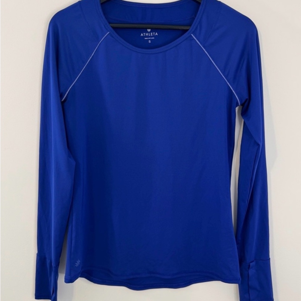 Athleta Exhilaration Tech Long Sleeve Blue Size Small